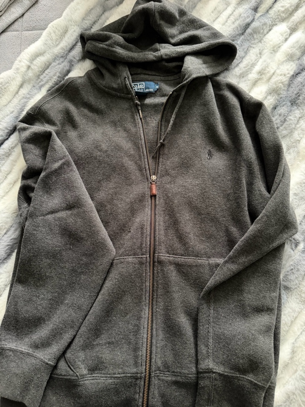 Ralph Lauren Charcoal Gray Zip Hoodie